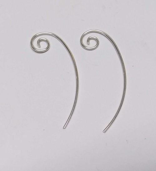 Judy Larson's Bali Style Earrings - , Contemporary Wire Jewelry, Stamping, Stamps, Butane Torch, Soldering, Solder, Drilling, Drill, Scroll two 3